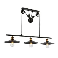 Светильник подвесной лофт Esperazza SLE120503-03 Evoluce чёрный 3 лампы, основание чёрное в стиле лофт 