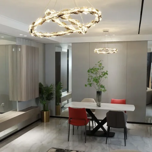 Люстра подвесная JENNIFER D40+60 219976-23 ImperiumLoft прозрачная на 2 лампы, основание хром в стиле современный минимализм фото 2 Люстра подвесная JENNIFER D40+60 219976-23 ImperiumLoft прозрачная на 2 лампы, основание хром в стиле современный минимализм фото 2