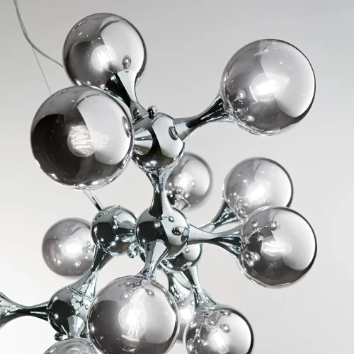 Люстра подвесная NODI SP15 CROMO Ideal Lux хром на 15 ламп, основание хром в стиле современный молекула шар фото 2