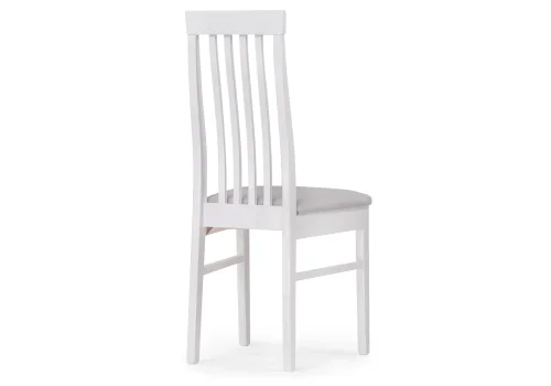 Деревянный стул Рейнир серый / белый 528938 Woodville, серый/велюр, ножки/массив березы дерево/белый, размеры - ****450*500 фото 4