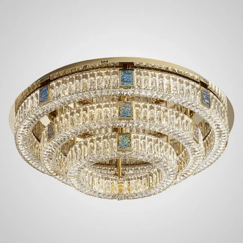 Люстра потолочная GERTRUDA D65 207829-23 ImperiumLoft прозрачная на 3 лампы, основание латунь в стиле современный 