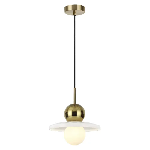 Светильник подвесной Hatty 5014/1B Odeon Light белый 1 лампа, основание золотое в стиле современный  фото 3