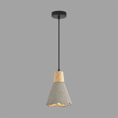 Светильник подвесной Eoliana 8351/1B Lumion серый на 1 лампу, основание чёрное в стиле скандинавский фото 4 Светильник подвесной Eoliana 8351/1B Lumion серый на 1 лампу, основание чёрное в стиле скандинавский фото 4