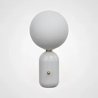 Настольная лампа Parachilna Aballs white (D25) 186167-22 ImperiumLoft белая 1 лампа, основание белое металл в стиле арт-деко фьюжн современный 