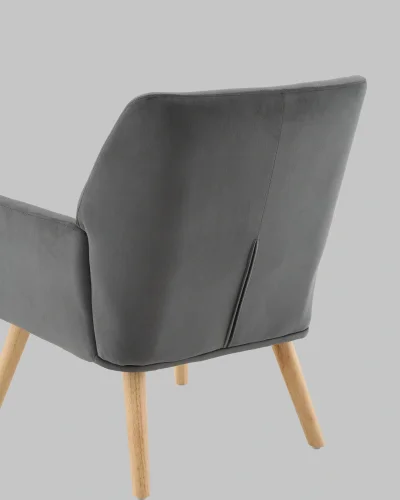 Кресло Райт серый УТ000040111 Stool Group, серый/велюр, ножки/массив гевеи/бежевый коричневый, размеры - *790****мм фото 7