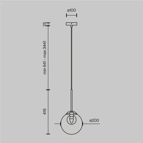 Светильник подвесной Basic form MOD521PL-01G3 Maytoni прозрачный на 1 лампу, основание золотое в стиле современный фото 9