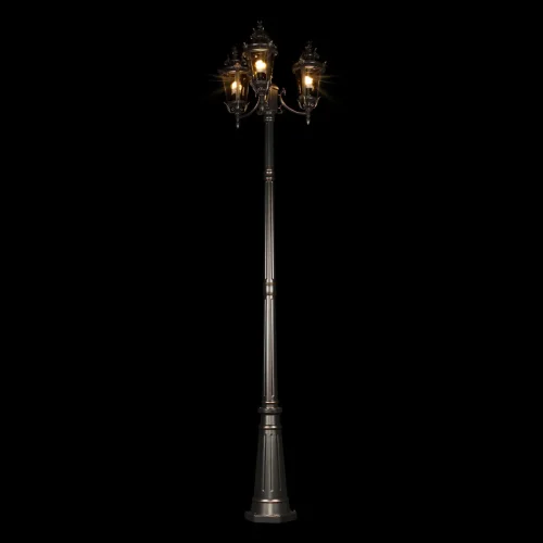 Парковый светильник Verona 100003/2300 LOFT IT уличный IP55 чёрный 3 лампы, плафон прозрачный в стиле классический E27 фото 4