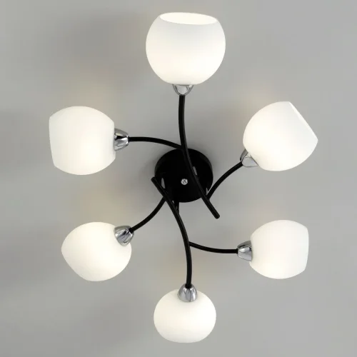 Люстра потолочная Флорида CL148165 Citilux белая на 6 ламп, основание чёрное в стиле современный  фото 9
