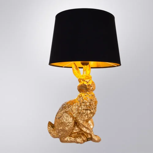 Настольная лампа Izar A4015LT-1GO Arte Lamp чёрная 1 лампа, основание золотое полимер в стиле современный животные фото 2