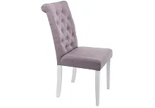 Деревянный стул Amelia white / fabric fog 11019 Woodville, серый/ткань, ножки/дерево/белый, размеры - ****450*620