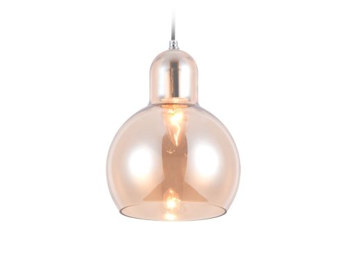 Светильник подвесной TR3517 Ambrella light янтарный 1 лампа, основание хром в стиле современный  фото 2