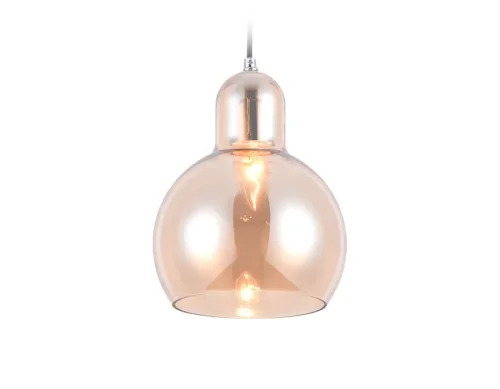 Светильник подвесной TR3517 Ambrella light янтарный 1 лампа, основание хром в стиле современный  фото 2