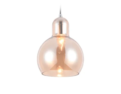 Светильник подвесной TR3517 Ambrella light янтарный на 1 лампу, основание хром в стиле современный фото 2