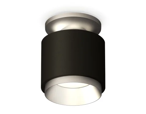 Светильник накладной Techno spot XS7511100 Ambrella light чёрный 1 лампа, основание серебряное в стиле хай-тек современный круглый