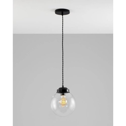 Светильник подвесной Graphic V1670-1P Moderli прозрачный 1 лампа, основание чёрное в стиле лофт шар фото 2
