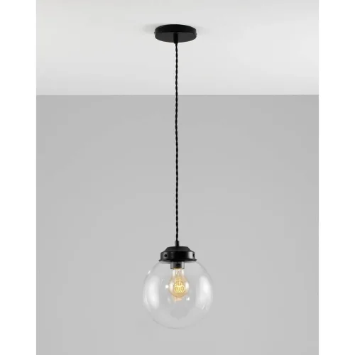 Светильник подвесной Graphic V1670-1P Moderli прозрачный 1 лампа, основание чёрное в стиле лофт шар фото 2