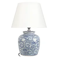 Настольная лампа Орхидея / Orchid 10491T Blue LOFT IT белая на 1 лампу, основание синее керамика в стиле классический 