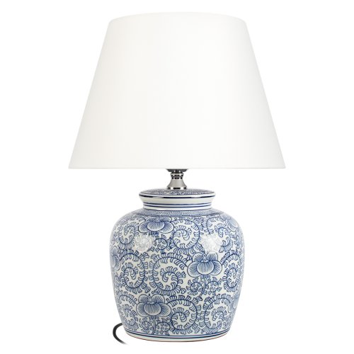 Настольная лампа Орхидея / Orchid 10491T Blue LOFT IT белая на 1 лампу, основание синее керамика в стиле классический Настольная лампа Орхидея / Orchid 10491T Blue LOFT IT белая на 1 лампу, основание синее керамика в стиле классический