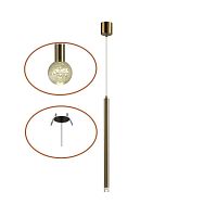 Светильник подвесной LED Fiano 4374/3LA Odeon Light чёрный на 1 лампу, основание золотое в стиле хай-тек трубочки