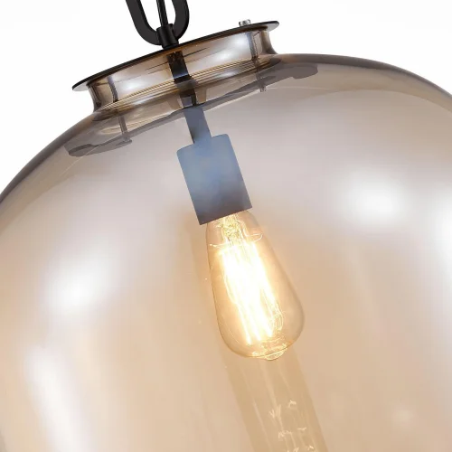 Светильник подвесной Burasca SL1050.423.01 ST-Luce янтарный 1 лампа, основание чёрное в стиле лофт выдувное фото 4