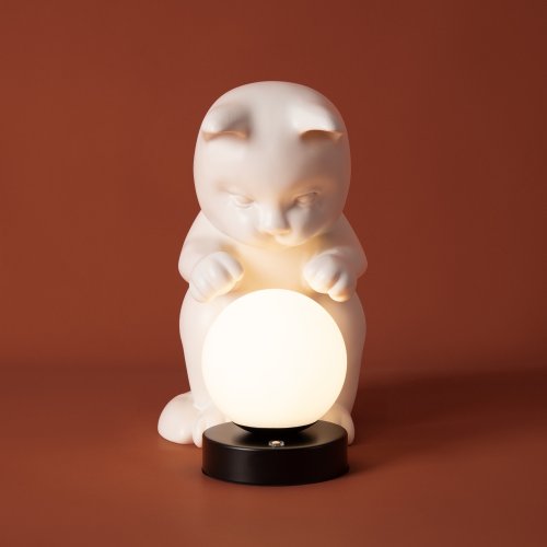 Настольная лампа ЛЕД Вискер / Whisker FR5607TL-01W Freya белая на 1 лампу, основание чёрное белое металл в стиле современный животные фото 8