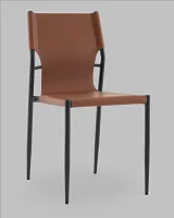 Стул обеденный West коричневый NC УТ000041709 Stool Group, коричневый/экокожа, ножки/металл/чёрный, размеры - ***** Стул обеденный West коричневый NC УТ000041709 Stool Group, коричневый/экокожа, ножки/металл/чёрный, размеры - *****