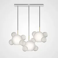 Светильник подвесной BUBBLE B MILK D 213792-23 ImperiumLoft белый на 3 лампы, основание золотое в стиле современный лофт 