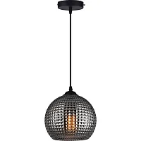 Светильник подвесной Verity TL1212H-01SM Toplight чёрный серый на 1 лампу, основание чёрное в стиле лофт современный шар выдувное