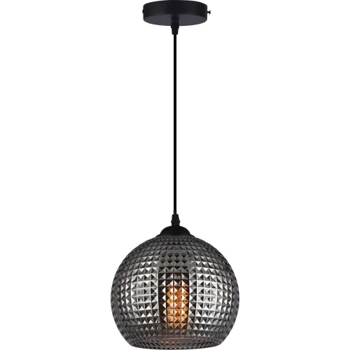 Светильник подвесной Verity TL1212H-01SM Toplight чёрный серый на 1 лампу, основание чёрное в стиле лофт современный шар выдувное