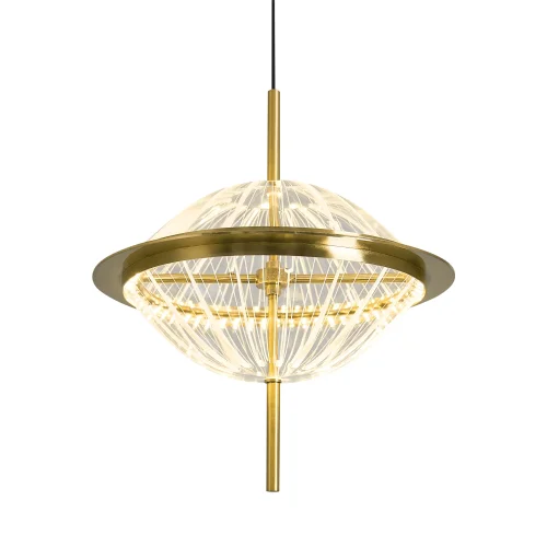 Светильник подвесной LED Whisper FR6184PL-L16BS Freya прозрачный на 1 лампу, основание латунь в стиле хай-тек современный фото 3