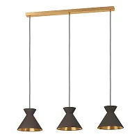 Светильник подвесной Nastasia 900348 Eglo коричневый 3 лампы, основание латунь в стиле современный 