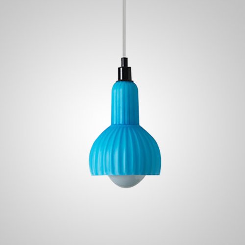 Светильник подвесной TIRIL blue 189756-23 ImperiumLoft голубой 1 лампа, основание чёрное в стиле скандинавский 