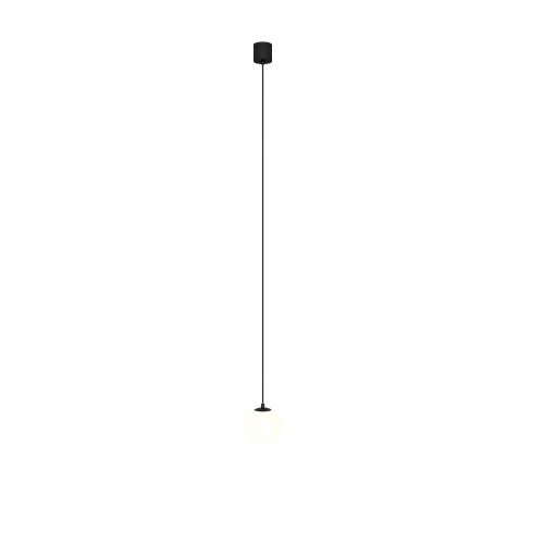 Светильник подвесной LED Luna P039PL-5W3K-10-B Maytoni белый на 1 лампу, основание чёрное в стиле хай-тек современный 