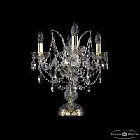 Настольная лампа 1411L/3/141-39 G Bohemia Ivele Crystal без плафона 3 лампы, основание золотое металл хрусталь в стиле классический sp