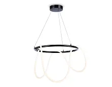 Светильник подвесной LED с пультом FL10501 Ambrella light белый 1 лампа, основание чёрное в стиле хай-тек модерн с пультом