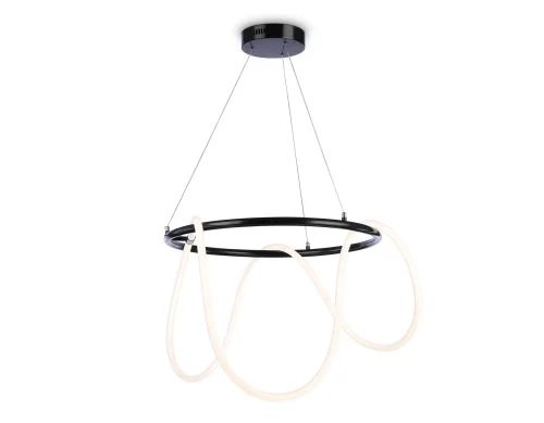 Светильник подвесной LED с пультом FL10501 Ambrella light белый 1 лампа, основание чёрное в стиле современный хай-тек с пультом