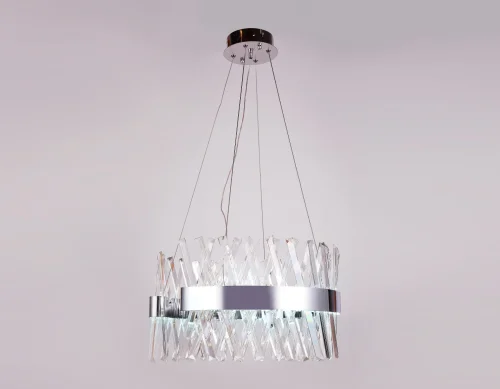 Светильник подвесной LED Traditional TR5308 Ambrella light прозрачный 1 лампа, основание хром в стиле классический  фото 6