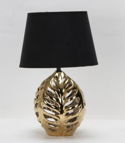 Настольная лампа Murci OML-19514-01 Omnilux чёрная 1 лампа, основание золотое металл в стиле современный 