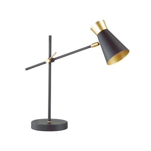 Настольная лампа лофт Liam 3790/1T Lumion золотая чёрная 1 лампа, основание чёрное металл в стиле лофт 