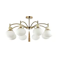 Люстра потолочная Gloriya 8272/8C Lumion белая на 8 ламп, основание латунь в стиле классический восточный 