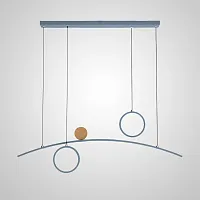 Светильник подвесной ABIGAIL LONG Gray 203493-23 ImperiumLoft серый на 3 лампы, основание коричневое в стиле современный 