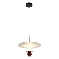 Светильник подвесной LED Irvine LSP-7082 Lussole белый 1 лампа, основание чёрное в стиле хай-тек современный 
