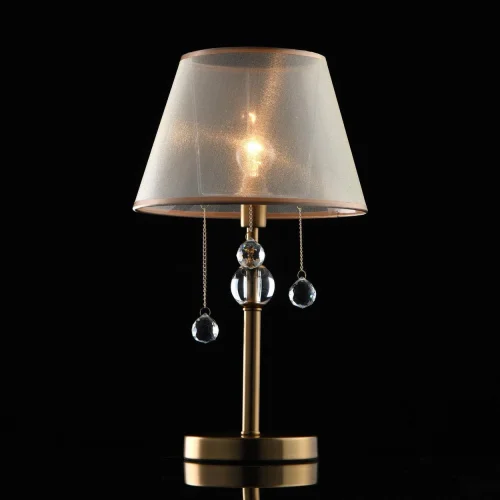 Настольная лампа Федерика 684031801 MW-Light бежевая 1 лампа, основание золотое металл в стиле классический  фото 2