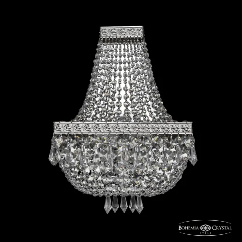 Бра 19272B/H1/25IV Ni Bohemia Ivele Crystal прозрачный на 3 лампы, основание никель в стиле классический sp