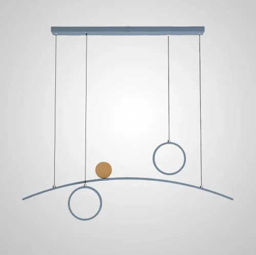 Светильник подвесной ABIGAIL LONG Black Blue 203494-23 ImperiumLoft чёрный на 3 лампы, основание коричневое в стиле современный фото 2