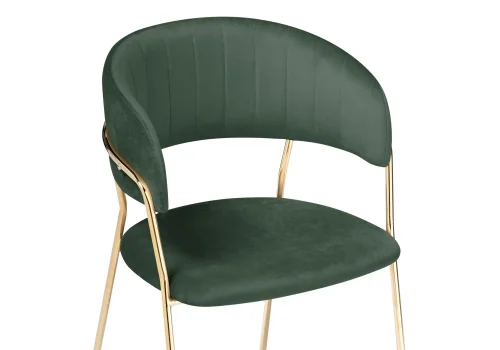 Стул на металлокаркасе Kamelia dark green / gold 15317 Woodville, зелёный/велюр, ножки/металл/золотой, размеры - ****570*540 фото 5