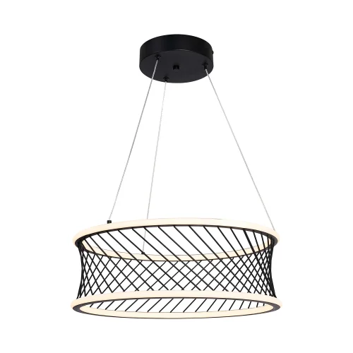Люстра подвесная LED Korg 4436-2P F-promo чёрная на 1 лампу, основание чёрное в стиле лофт 