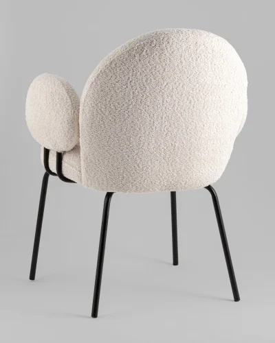 Кресло Nina M, жемчужный УТ000039031 Stool Group, белый/букле, ножки/металл/, размеры - *****мм фото 5