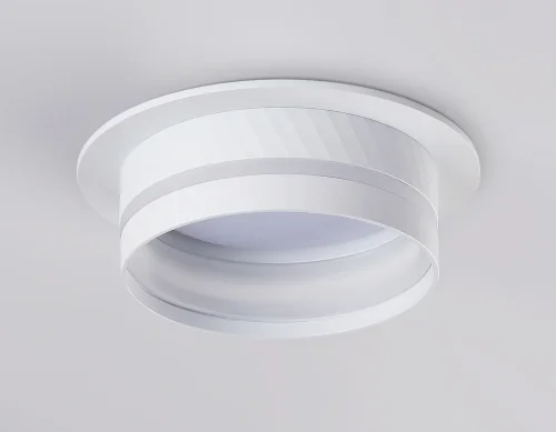 Светильник точечный TN5218 Ambrella light белый 1 лампа, основание белое в стиле современный хай-тек круглый фото 2