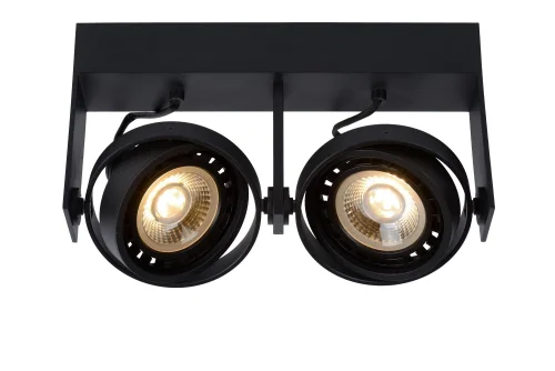 Светильник накладной Griffon 22969/24/30 Lucide чёрный 2 лампы, основание чёрное в стиле современный круглый фото 3